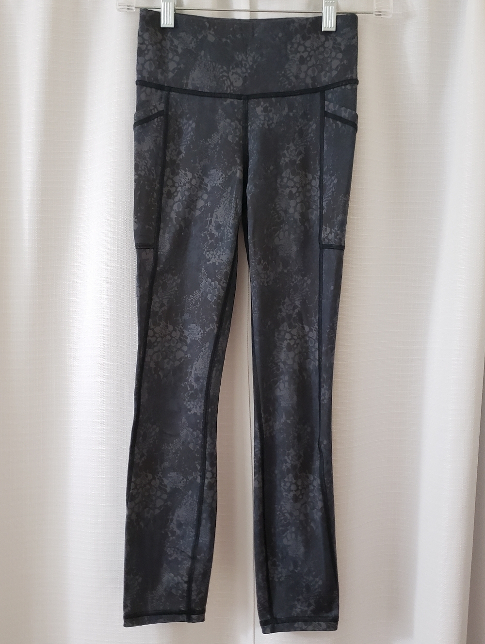 Small Jockey Gray Blue Full Length Leggings With Pockets